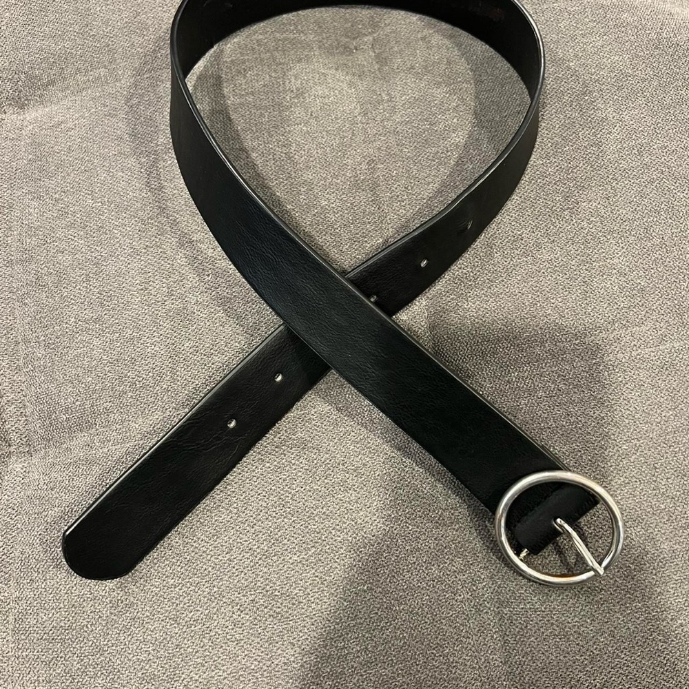 Brandy Melville Black Belt with Silver Ring
